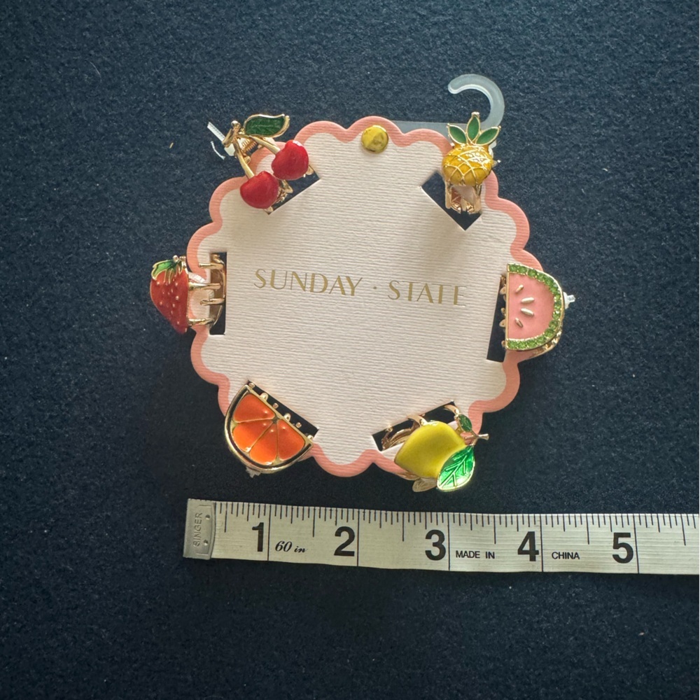 Colorful Fruit Hair Clips Set of 6 🍒 🍍🍋🍉🍊 🍓Pretty and practical too-fun 2 share! - Picture 4 of 7